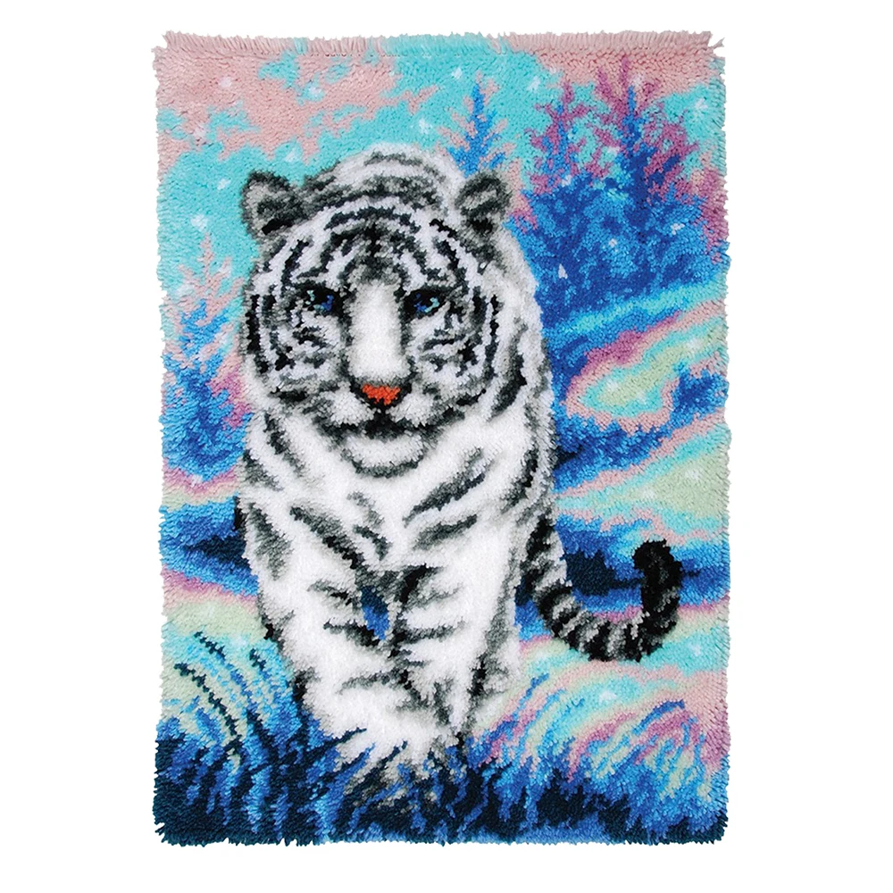 Carpet embroidery with Pre-print pattern Tiger Latch hook rug kits for Adults Tapestry kit Crafts for adults DIY Handcrafts