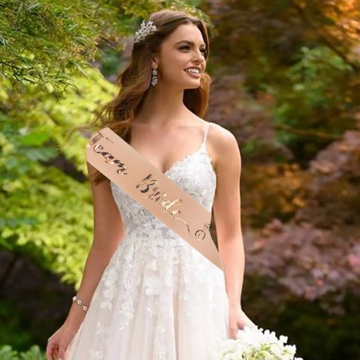 مجموعة وشاح حفلة توديع العزوبية للعروس لتكون حرفًا من الساتان لحفلات الزفاف وحفلات الدجاجة وإكسسوارات حفلات الزفاف #6