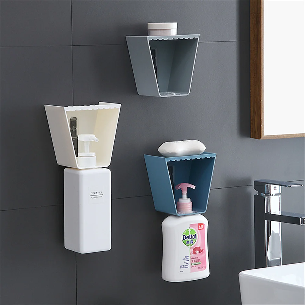 Bathroom Shelf Space Saving Labor-saving Household Bathroom Storage Shower Gel Shelf Strong Adsorption Wall-mounted