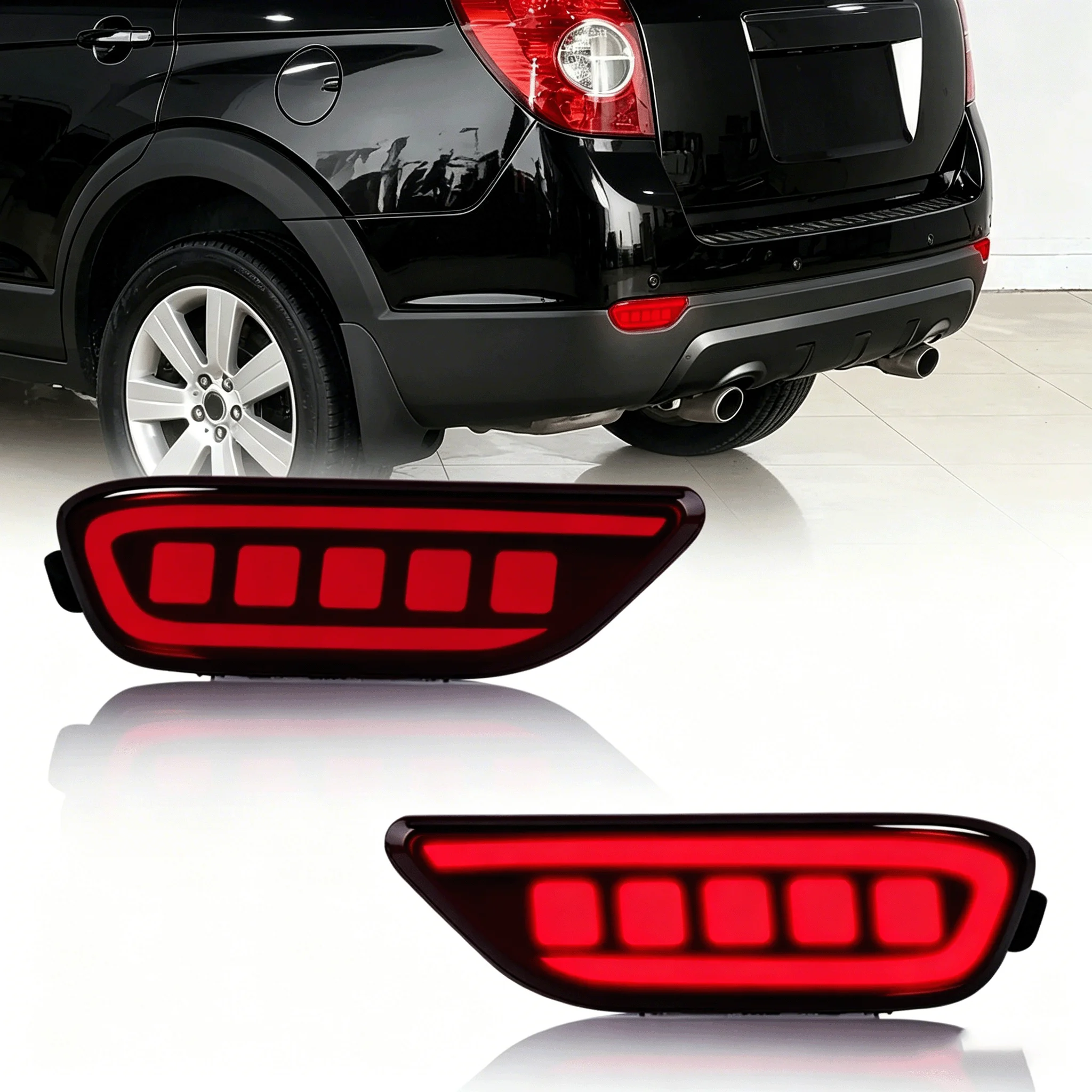 For Chevrolet Captiva 2008 2009 2010 2011 2012 2013 2014 Car Rear Bumper Reflector Lights Driving Dynamic Turn Signal Brake Lamp