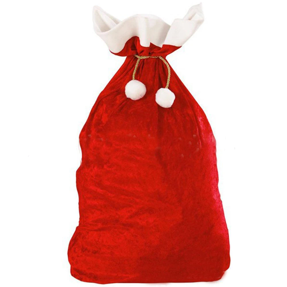 Christmas Large Santa Claus Bags with Drawstring Cord Velvet Santa's Present Sack Bags for Xmas Present Toys Xmas Decoration