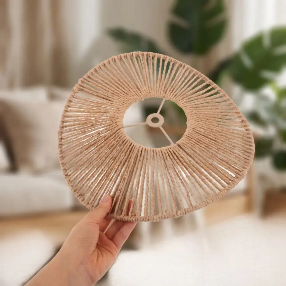 Farmhouse Style Handmade Lamp Shade Woven Handwoven Wall Lamp Shade Mini Pendant Lotus Shaped Woven Lamp Shade Restaurant