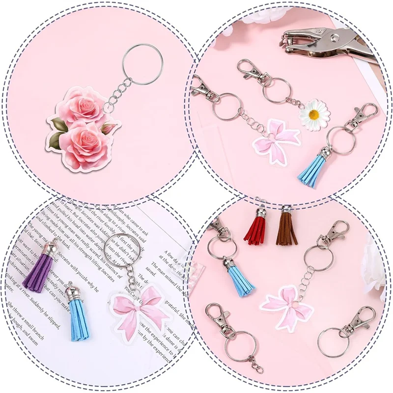 

HHO-Усадочная бумага-брелок, набор 221 шт., набор термоусадочных пластиковых листов с цепочкой, дырокол для ремесленной маркировки, листы Shrinky-Dink