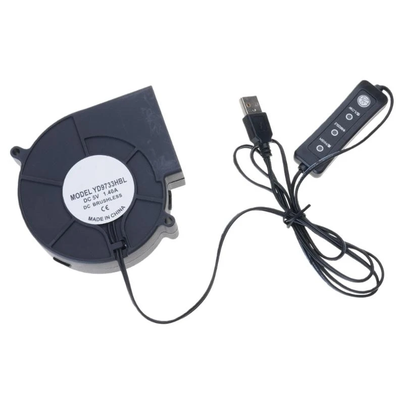 

9733 5 В Высокоскоростной USB-вентилятор для внутреннего и наружного использования с регулируемой скоростью для улучшения