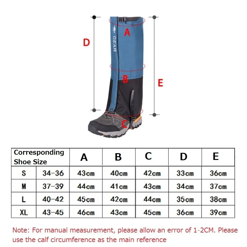 Waterproof Snow Leg Gaiters Outdoor Boot Legging Shoes Warmer Cover For Hiking Climbing Skiing Hunting Desert Legs Protection