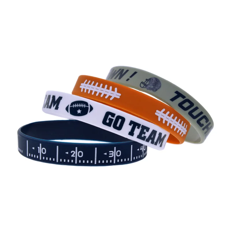 50 Stück bedruckte Rugby-Silikon-Armbänder, Sport-Team-Spieler-Support-Gummibänder für Männer und Frauen – Detail 8