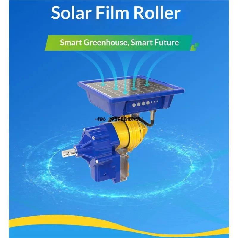 Solar Powered Greenhouse Film Winding Motor Automatic Roll Up System with Smart Control