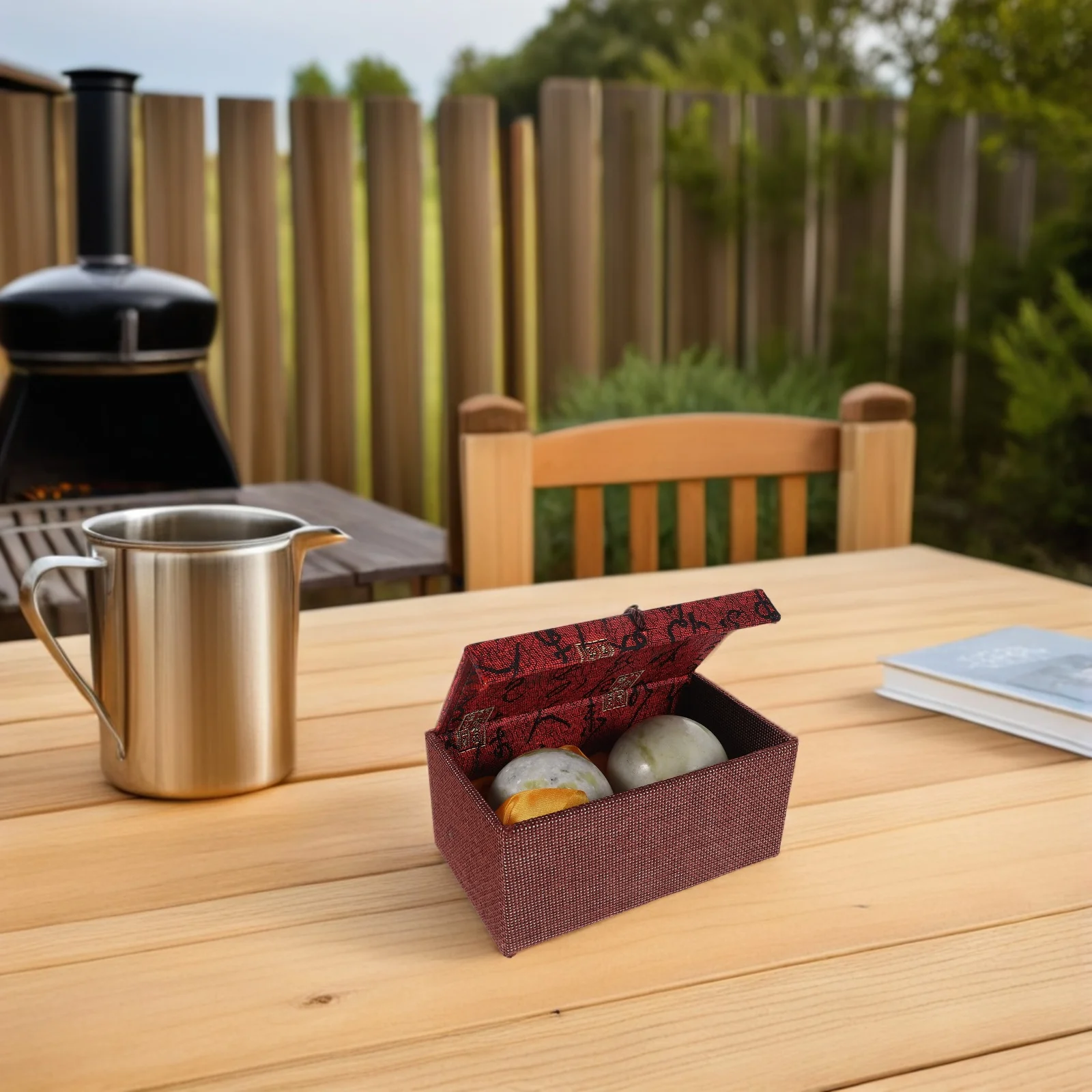 مجموعة واحدة من كرات باودينج الحجرية الأنيقة المصقولة بدقة كرة تدليك يدوية من الرخام لكبار السن ملحقات روتينية #5