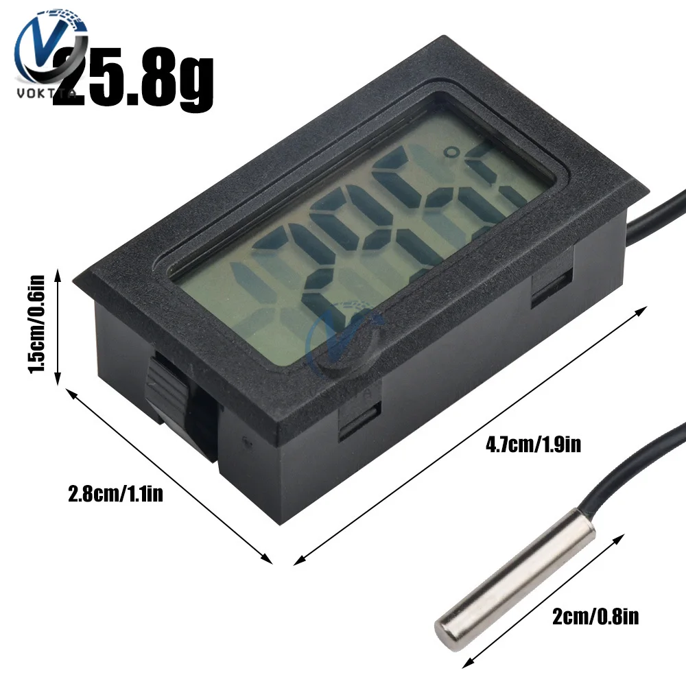 미니 LCD 디지털 온도계, 실내 편리한 NTC 프로브 온도 센서,-20 ℃ ~ 110 ℃ 온도 테스터 감지기, 1 ~ 5 개