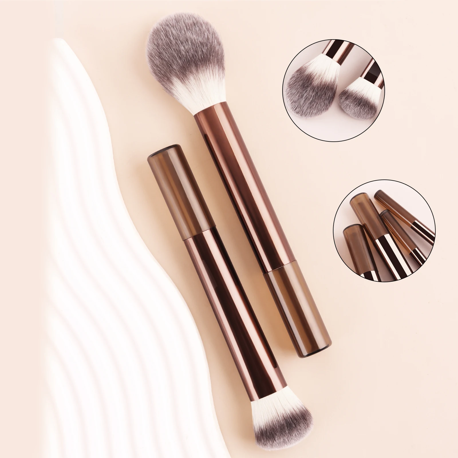 Juego de 6 uds de brochas de maquillaje, esponja suave y esponjosa, base cosmética profesional en polvo, sombra de ojos, mezcla Kabuki, brocha de maquillaje de belleza