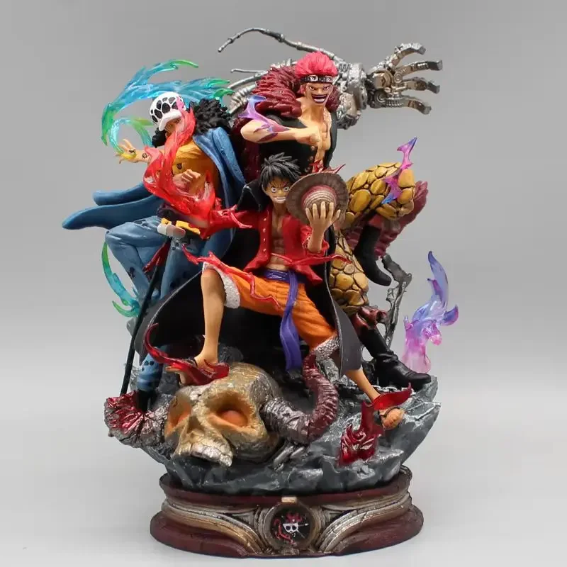 22 سنتيمتر قطعة واحدة تمثال ثلاثة الكابتن أنيمي الشكل طفل القانون لوفي عمل بولي كلوريد الفينيل نموذج تمثال دمية جمع الديكور اللعب الهدايا