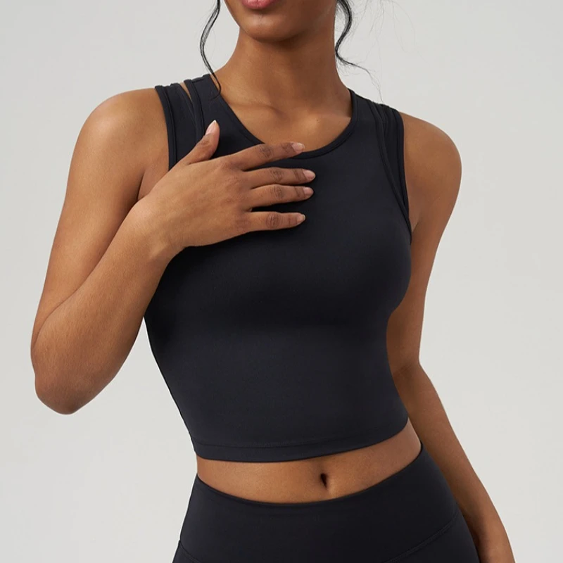 Жилет для йоги, женская спортивная рубашка без рукавов для спортзала, спортивная одежда для фитнеса и тренировок, жилет для бега на открытом воздухе, спортивные майки