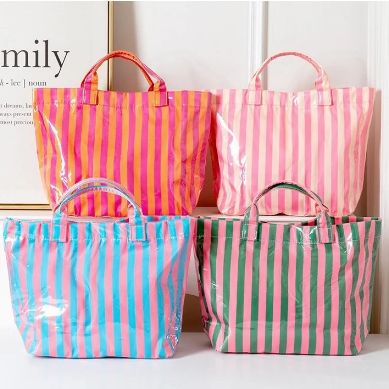 

New large-capacity travel casual high-quality appearance lightweight premium striped tote bag for travel