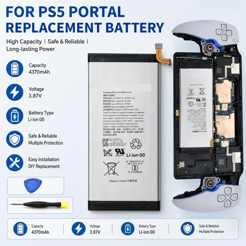 2pcs for Sony PS5 Streaming Handheld Battery Built-in 4370mAh High-Capacity SNYGGV3 Streaming Handheld Battery