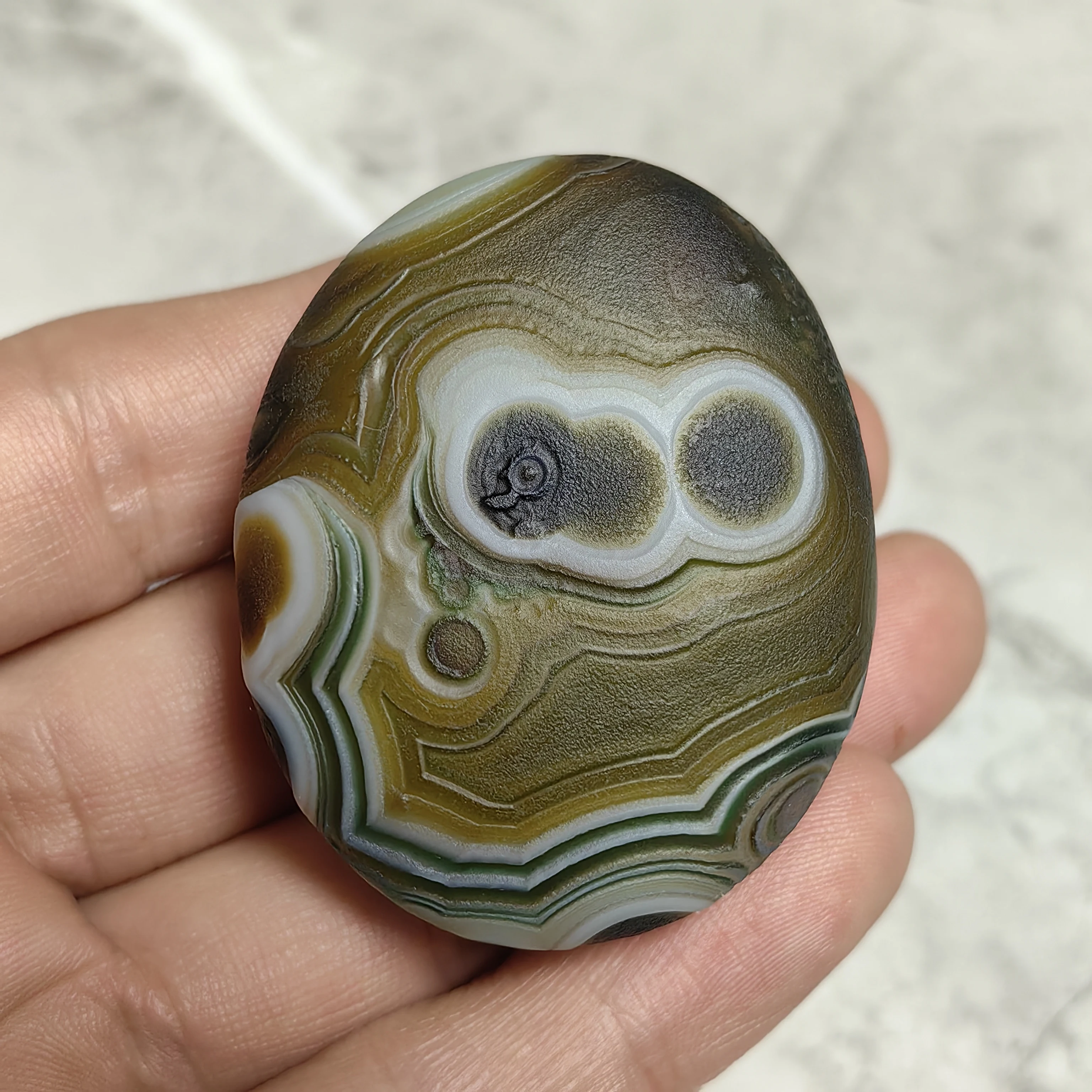 Pure Natural Divine Eye Raw Palm Stones Gobi Sardonyx for Chakra Healing, DIY Decor & Against Negative Energy Block