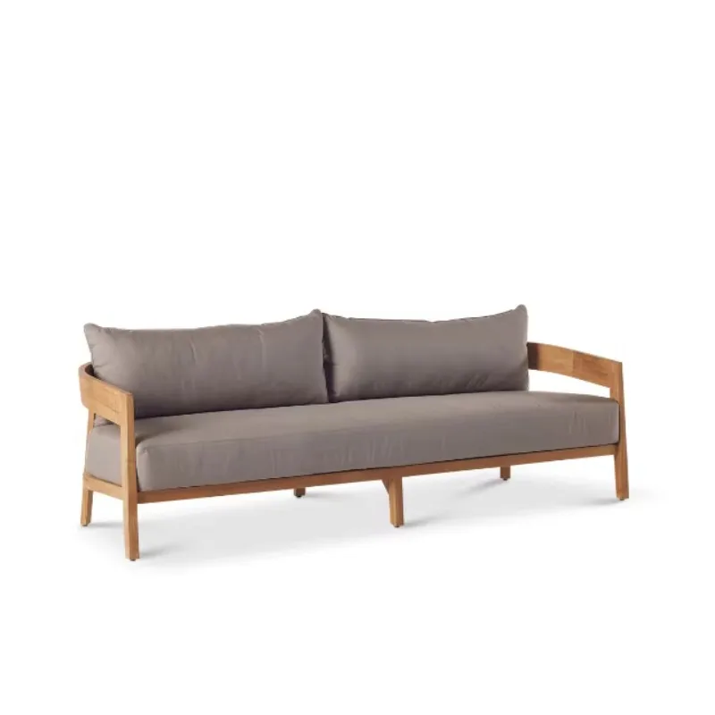 Four Seasons Hotel Surf Club Solid Teak Wood Outdoor Garden Villa Sofa Three Seater Tropical Luxury Eco-Friendly Durable Weather
