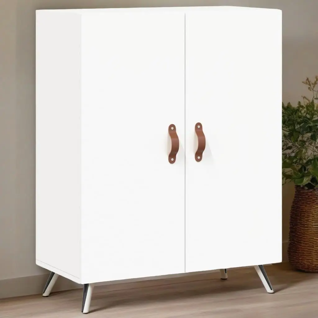 Modern White Sideboard | 69.5x34x90 cm | Durable Engineered Wood Storage Cabinet