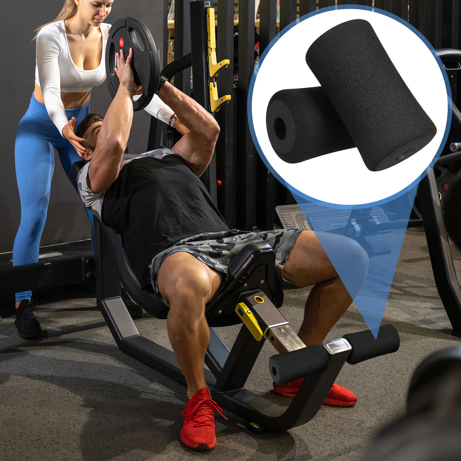 

Foam Leg Support Sleeve for Sit-Up Exercise Equipment Black Sponge Pad Ab Training Accessory Collapsible