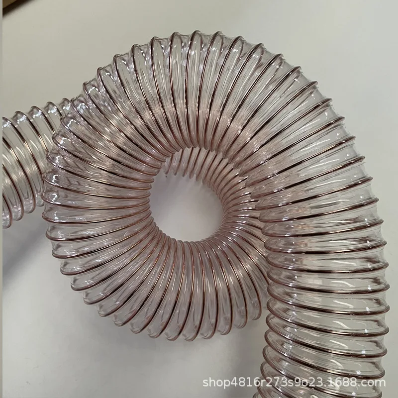 Wear Resistant PU Steel Wire Hose Transparent Polyurethane Dust Extraction Suction Duct