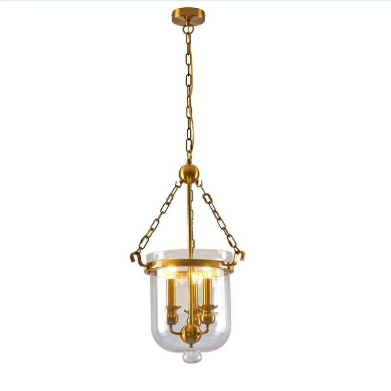 Glass Barrel Candle Pendant Lamp, American Retro Industrial Style Decor Lighting Fixture for Restaurant Parlor Foyer Corridor
