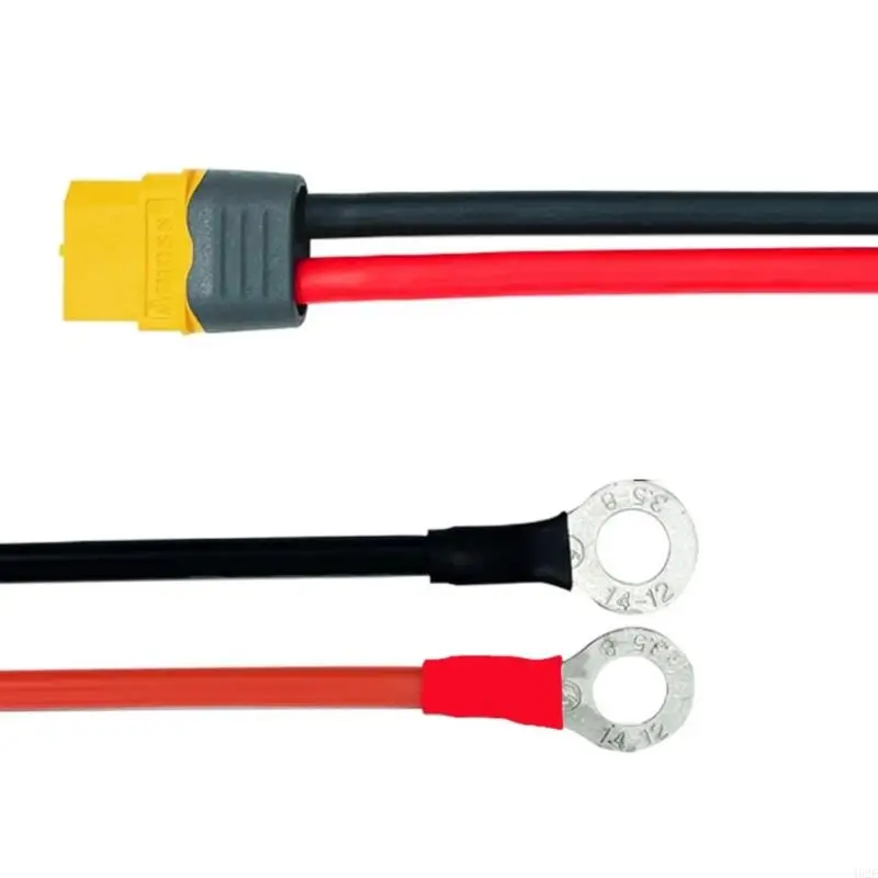 

462E XT60 to O Rings Terminal Cable 10AWG XT60 Extension Cord for LiBattery Solar Portable Power Stations Secure Connection