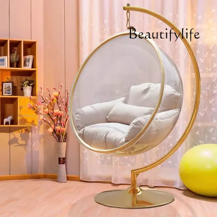 

U Hot Sell High Quality Clear Ball Chair Acrylic Swing Hanging Chair Indoor Egg Chair With Stand