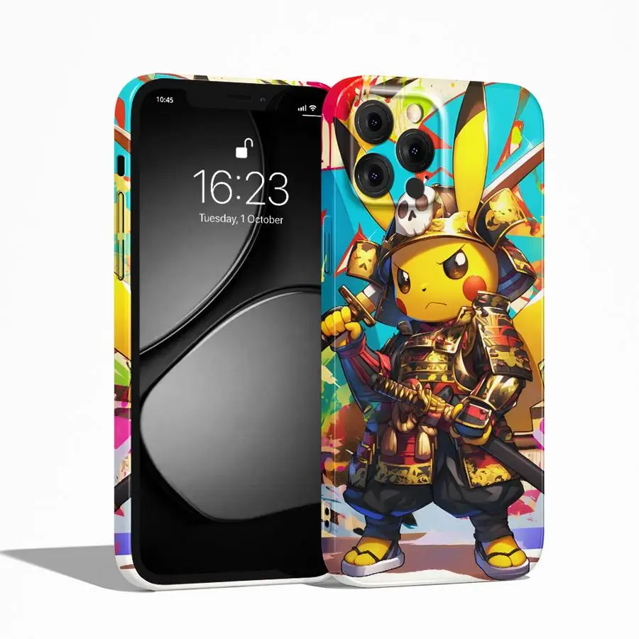 Funda rígida para teléfono Anime P-Pokemon Pikachu para iPhone XR 17 Air 11 14 16 Pro Max 12 13 X 15 Plus