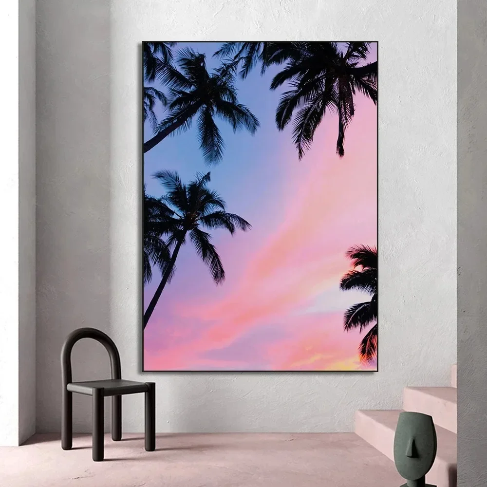 Pintura en lienzo impresa, arte de pared, póster de paisaje marino nórdico, cielo azul moderno, mar, playa, vista de océano, imágenes para sala de estar, decoración del hogar