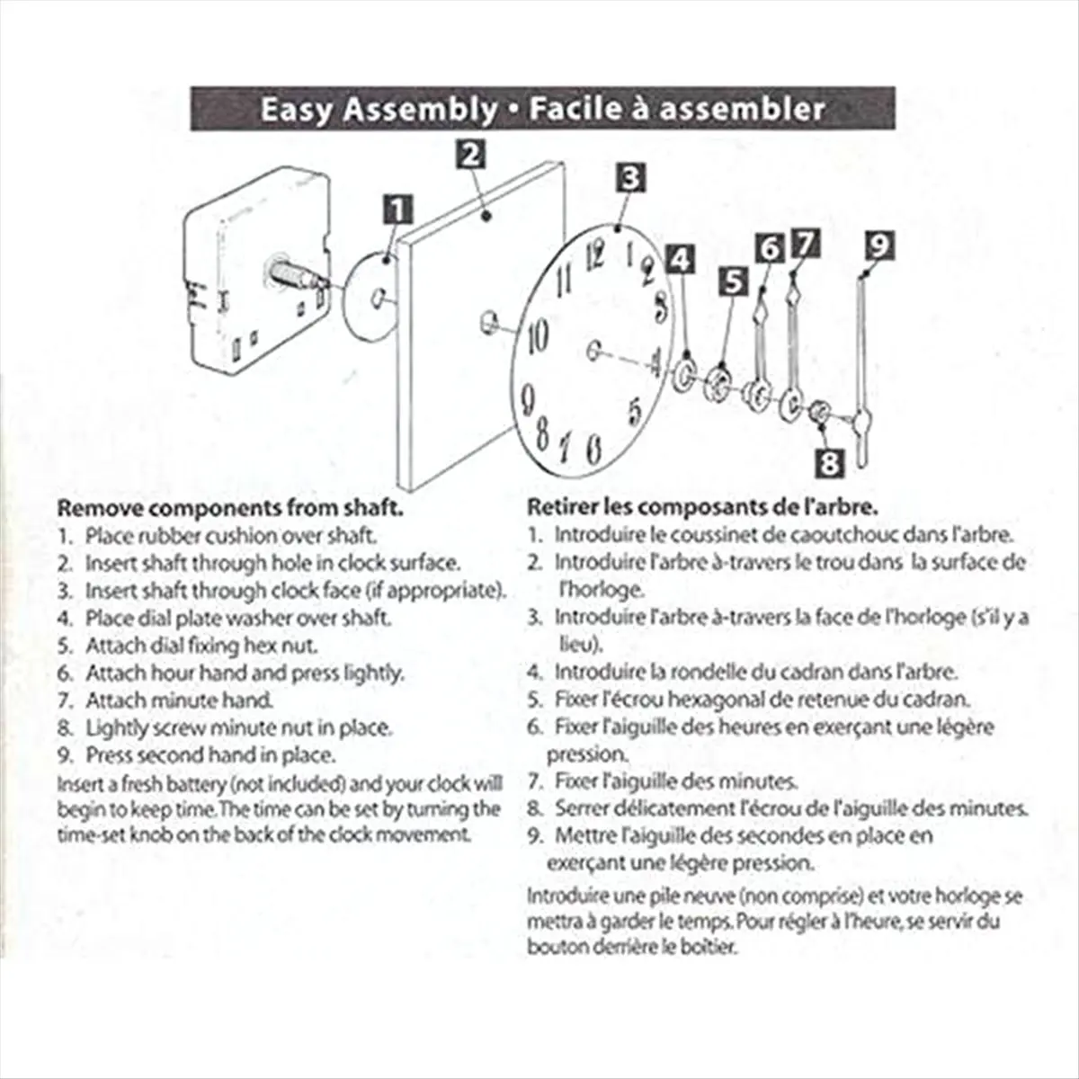 A75K 10Pcs 31MM Long Shaft DIY Quartz Clock Movement Mechanism Hands Kit Wall Clock Movement Repair Tool Parts Accessories