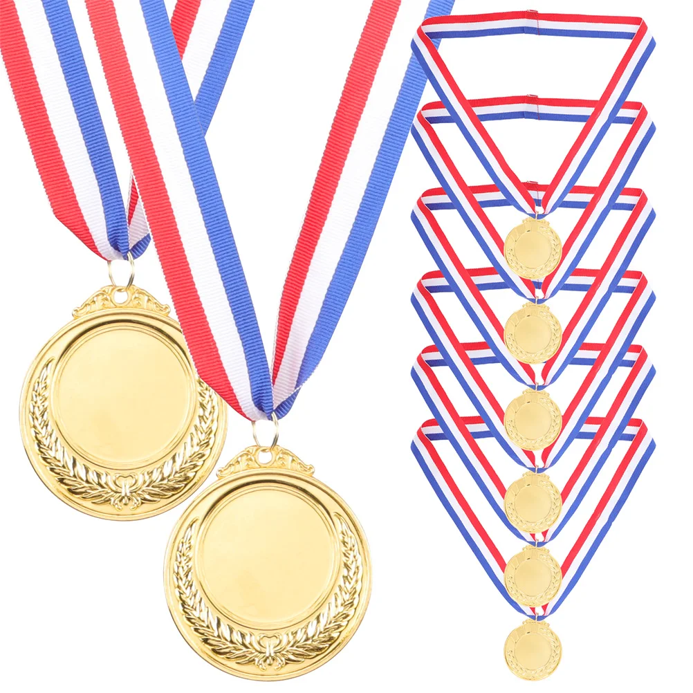 

20pcs Marathon 6 5cm Competition Supply Gold Sports Medals Durable Smooth Edge Kids Awards Competition Supply Souvenir