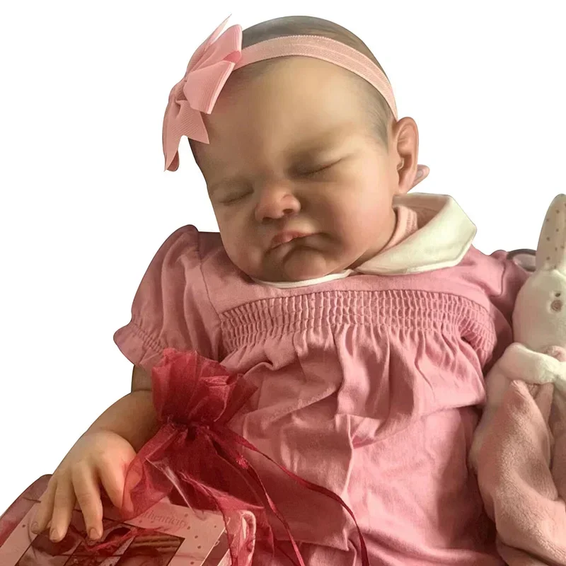 20inch Reborn Baby Doll Already Painted Finished August  Lifelike Soft Touch 3D Skin Hand-Draw Hair Visible