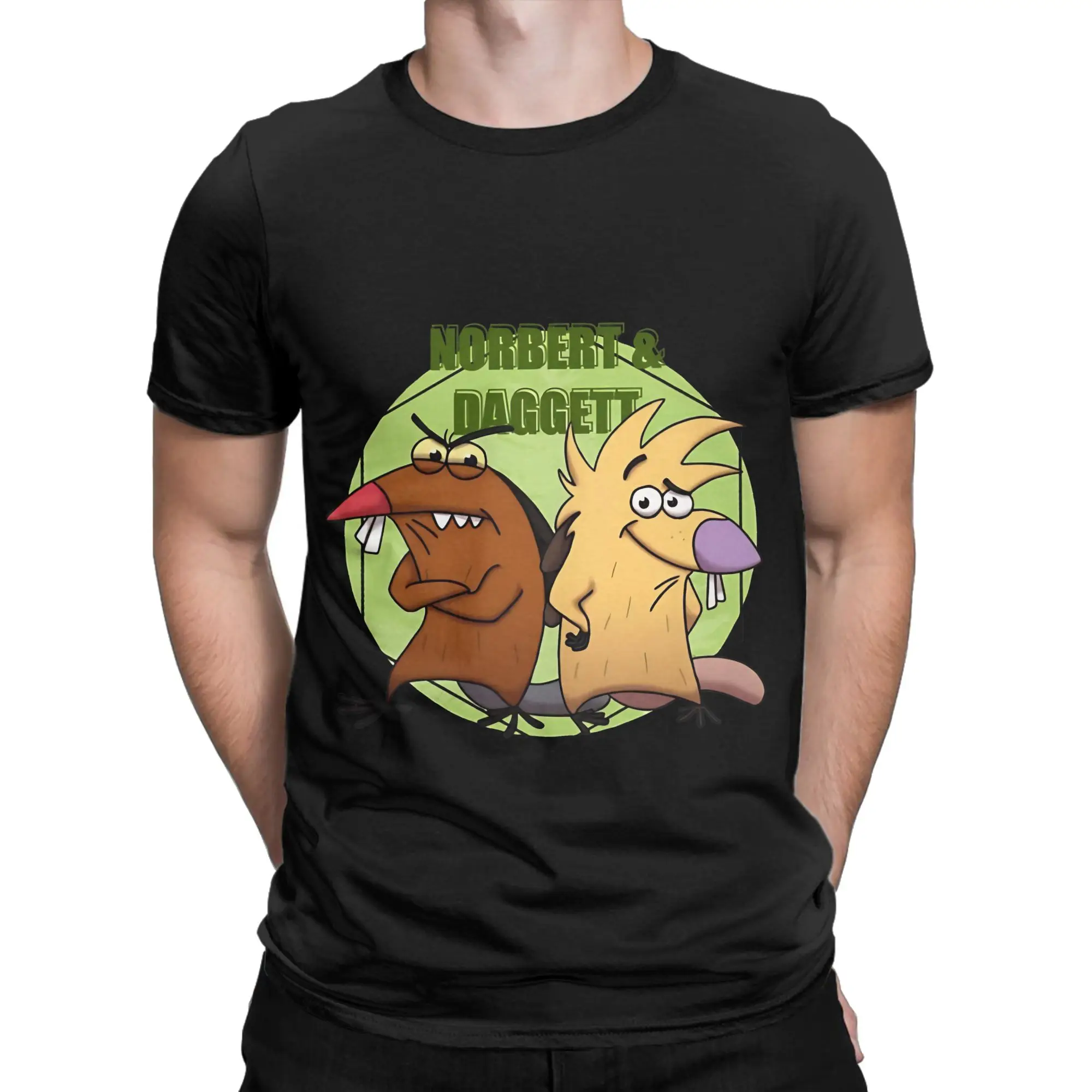 Angry Beavers green Novelty 100% Cotton T-Shirt The Angry Beavers Tees Tops For Men