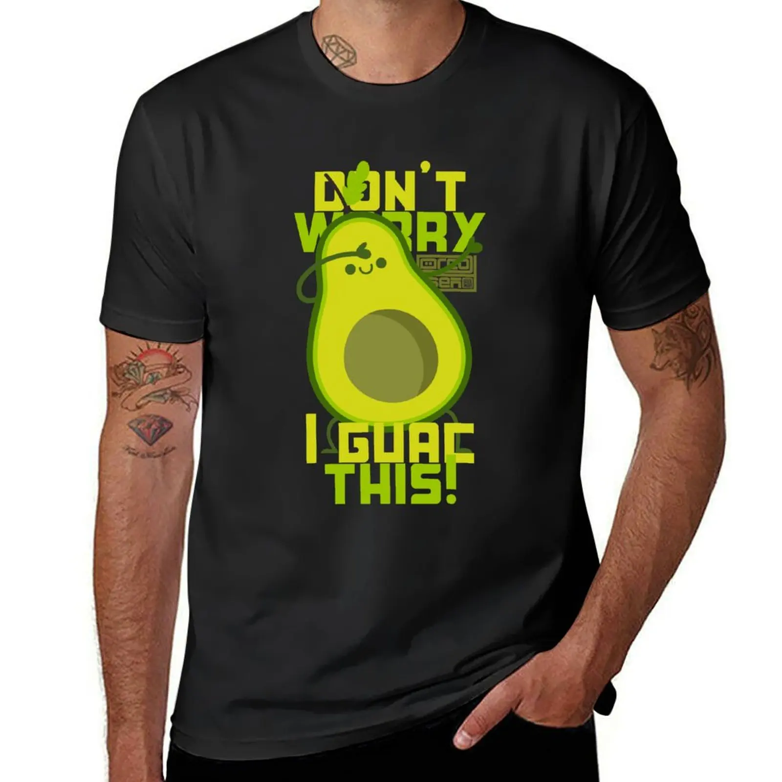 FUNNY WORRY GUAC GUACAMOLE DABBING AVOCADO VEGAN PUN T-Shirt plus size tops sports fans mens champion t shirts