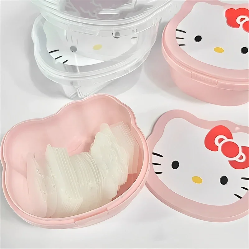 Sanrio Kawaii Hello Kitty Fresh Box Cartoon con coperchio Scatola per il pranzo Scatola per imballaggio di frutta Scatola di immagazzinaggio da