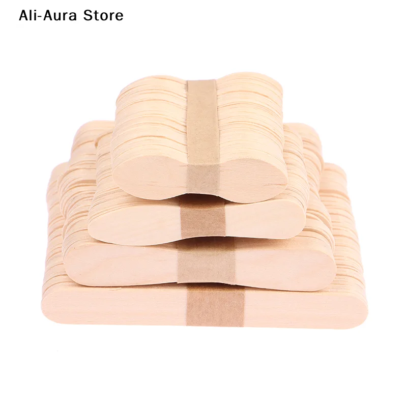 50Pcs Wax Waxing Disposable Sticks Wood Tongue Depressor Spatula Woman Wooden Body Hair Removal Sticks Beauty Toiletry Kits