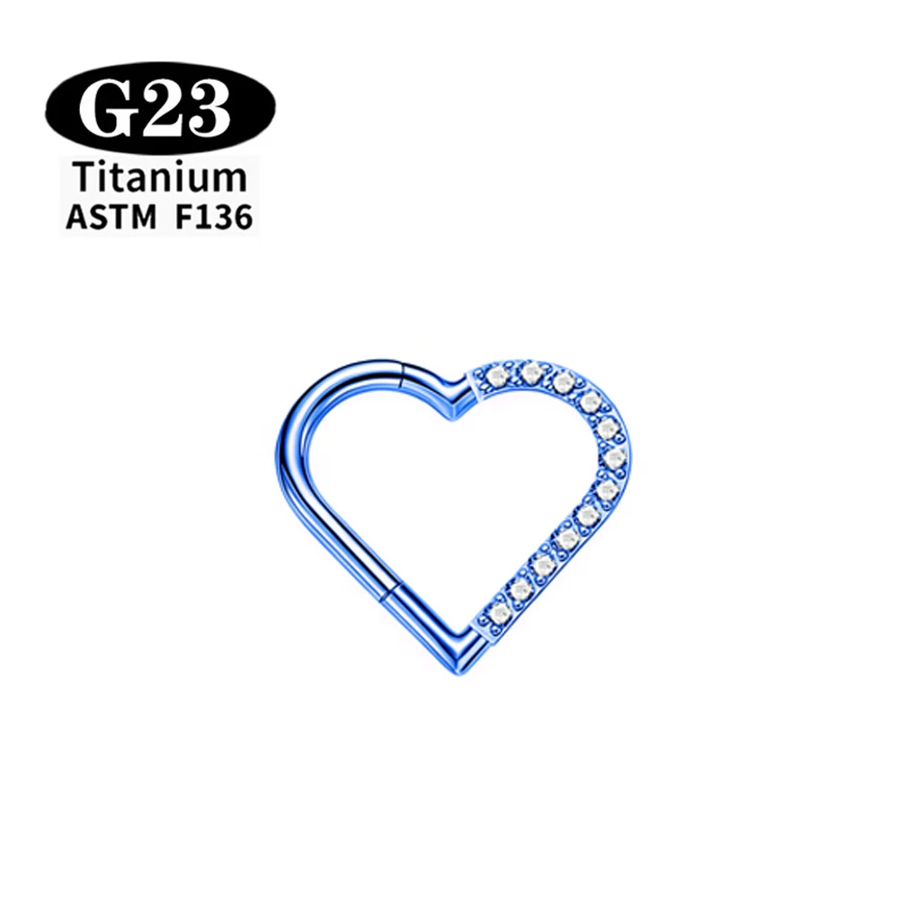ASTM F136 G23 Titan Herz-Nasenring Ohrring Creolen Eloxierter Piercing-Schmuck-Set für Ohrknorpel, Tragus, Helix, Conch, Daith – Detail 10