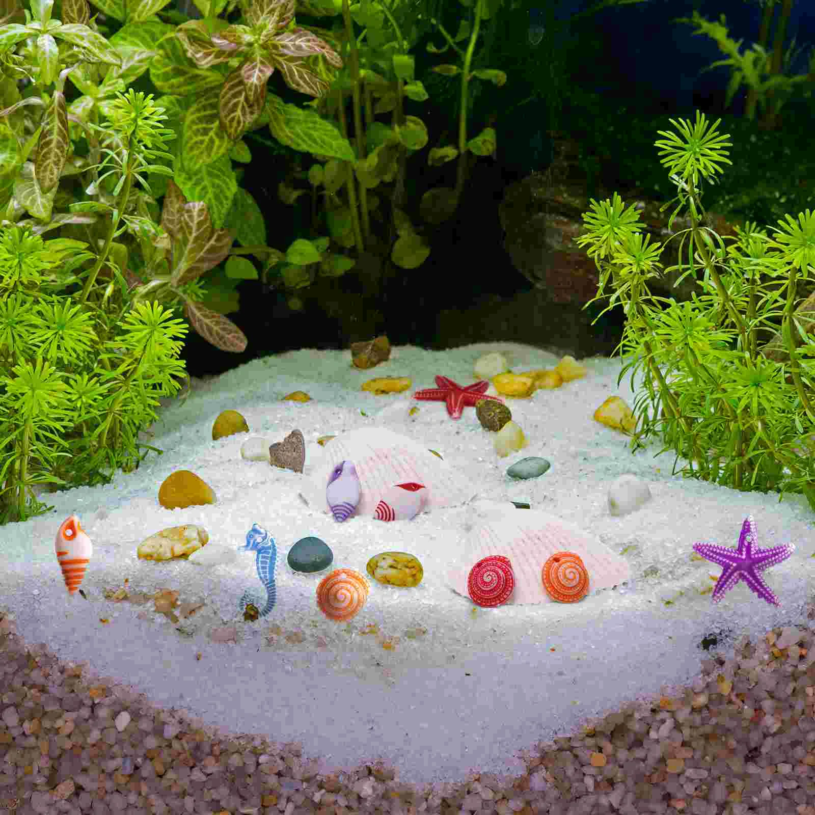 48 peças micro decorações de paisagem mini animais do mar brinquedos oceano ornamento marinho de resina