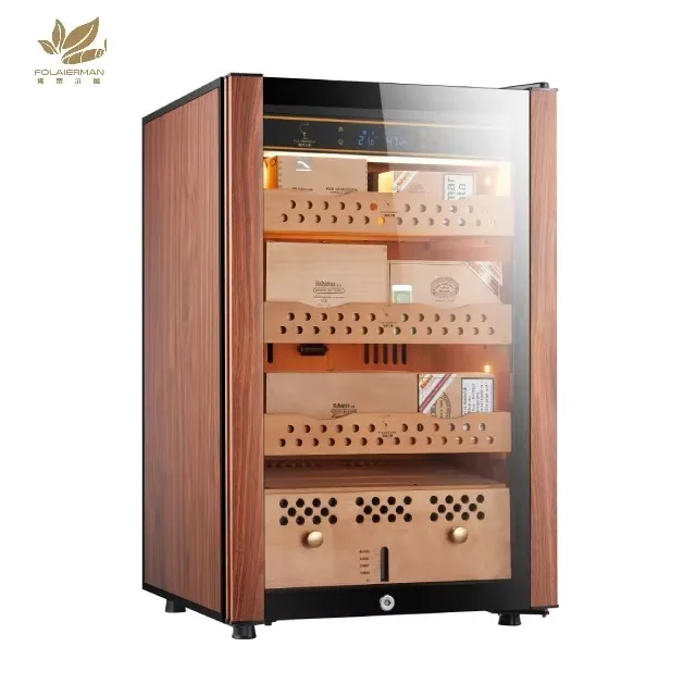 

Cabinet Storage Electronic Compressor Cooler Humidifier Cigars Display Cedar Wooden Cigar Humidor