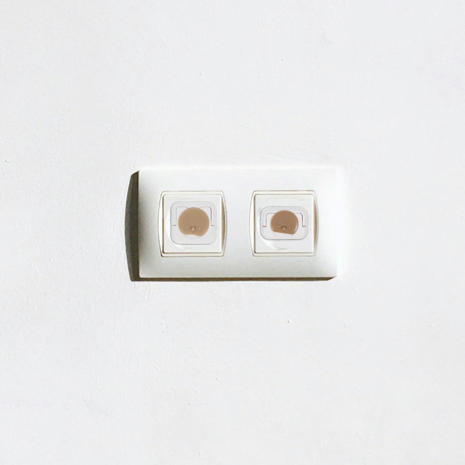 

12pcs Socket Protection Cover Outlet Plug Baby Proofing Light Brown Child Safety Durable Plastic Covers Home School Kindergarten