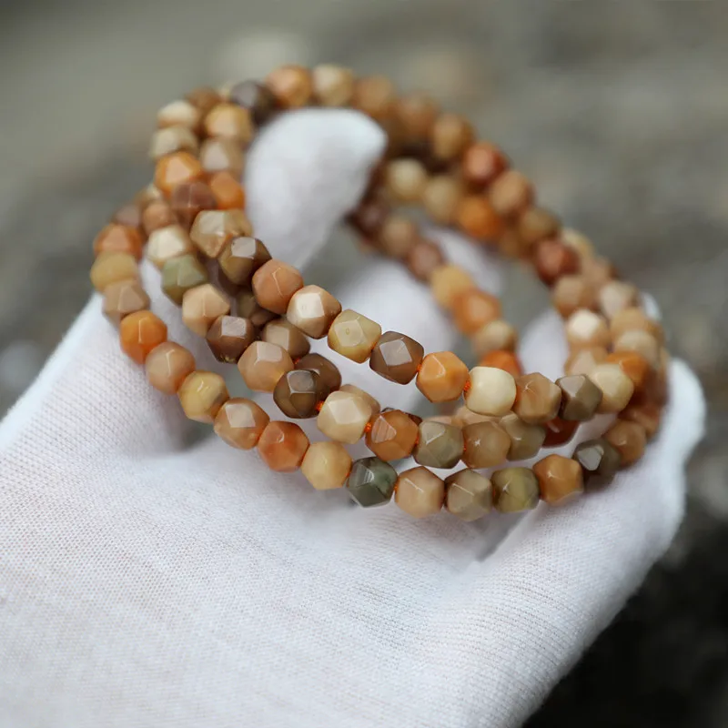 8Mm-Style Eight-Sided Dragon Ridge Bodhi 108-Bead Bracelet, Colorful Mixed Design, Women