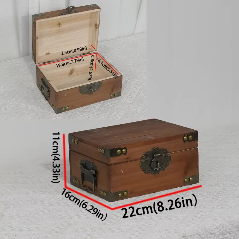 Винтажный многофункциональный деревянный ящик для хранения с замком, классический прямоугольный флип-домашняя ювелирная и ароматерапия