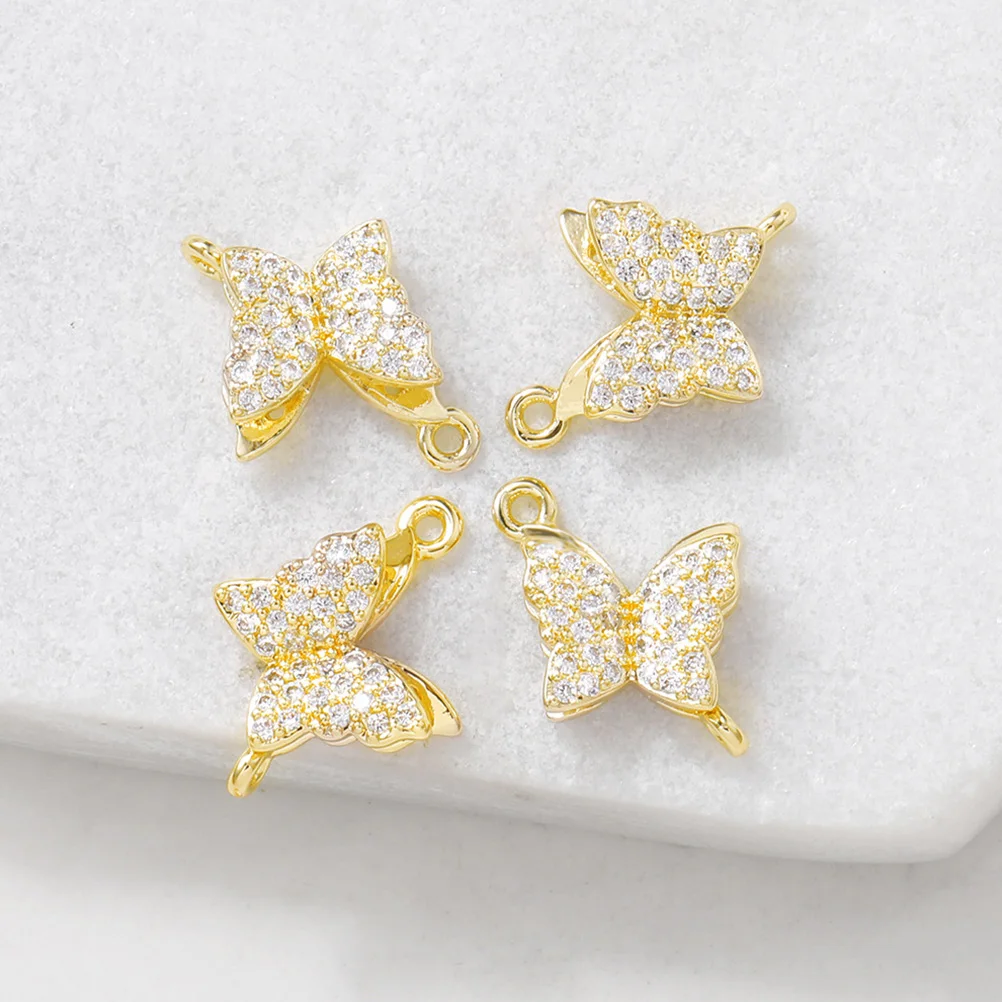 

2pcs Butterfly Pendant Crystal Metal Pendant DIY Jewelry Accessories Bright Charms Necklace Making Metal Charm