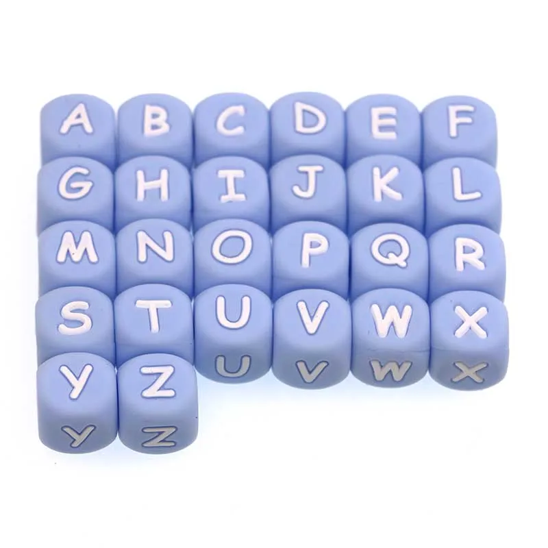 100-1000Pcs Silicone Letter Beads 12mm Baby Teether Alphabet Beads DIY Personalized Name Pacifier Chain For Jewelry Making