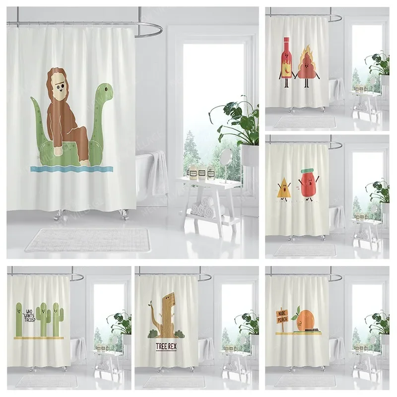 

Waterproof fabric shower curtain Bathroom curtain accessories 180x200 Bath curtain for shower 240*200 cartoon cute decor 240x200