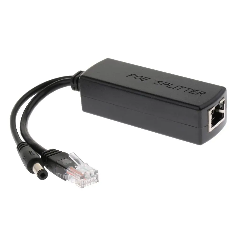 

POE Splitter Kit 48V Input to 12V Output High Performance Plastic Adapter for Security System Monitoring