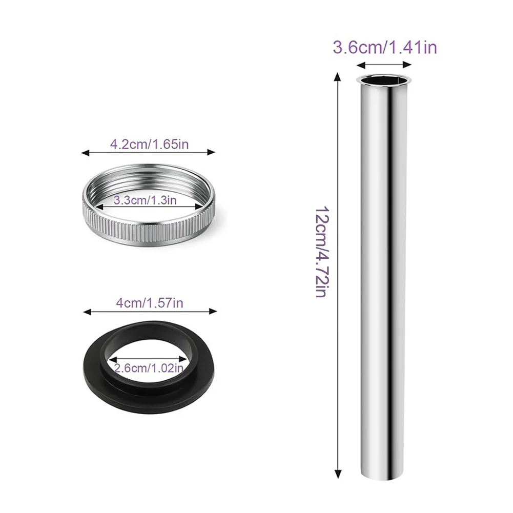 Stainless Steel For Immersion Drain Siphon for Sink Basin Connection Featuring Gold Plated Brass Nut and Construction