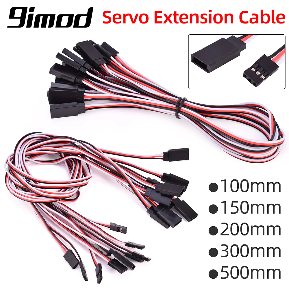 10Pcs 100mm 150mm 200mm 300mm 500mm Servo Extension Cable Servo Wire For RC Futaba JR Male to Female Servo Wire Connector