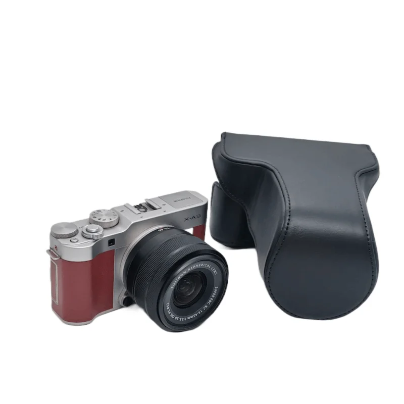 PU leather Digital camera case bag cover pouch for Fuji Fujifilm XA10 XA20 XA2 XA3 XA5 XA7 XA1 Camera with Strap
