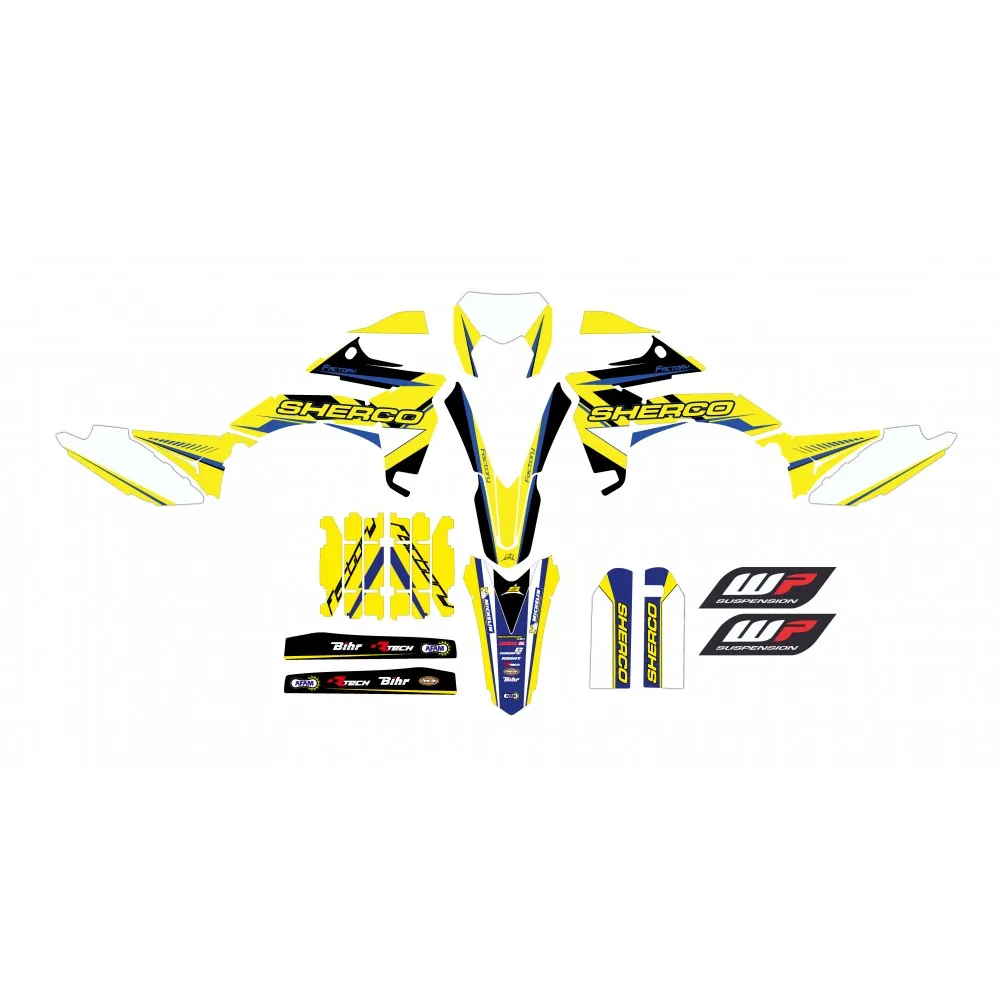 Enduro Motorbike compatible sticker kit Yellow Sherco SE R  Y SE F 2013-2016 mod.2