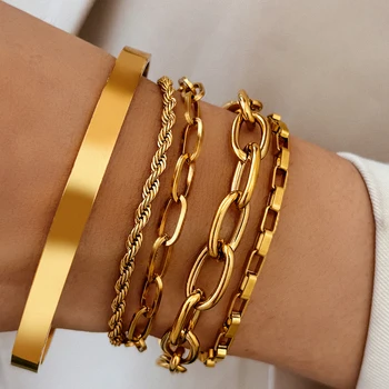 Bracciale in acciaio inossidabile Nuovo design braccialetto multi-stile patchwork Bracciale premium di lusso leggero per gioielli da donna Abiti da festa